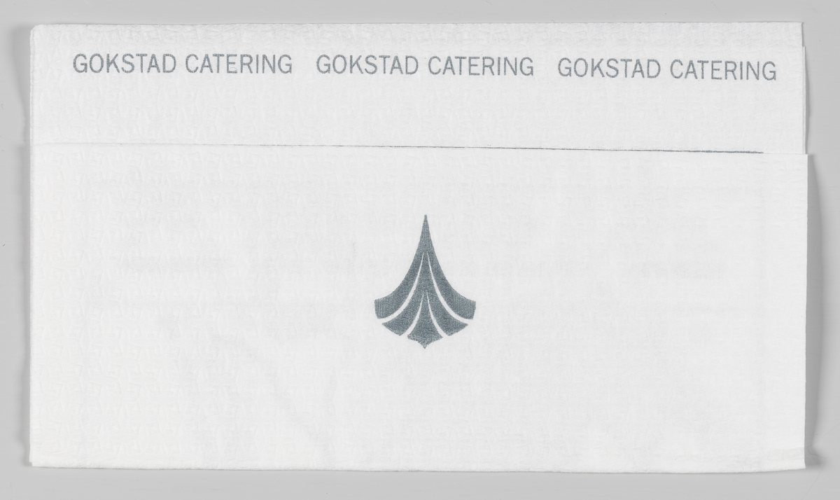 En tegning av Gokstad skipet og et kart over området Horten og Moss og en reklametekst for Gokstad catering.