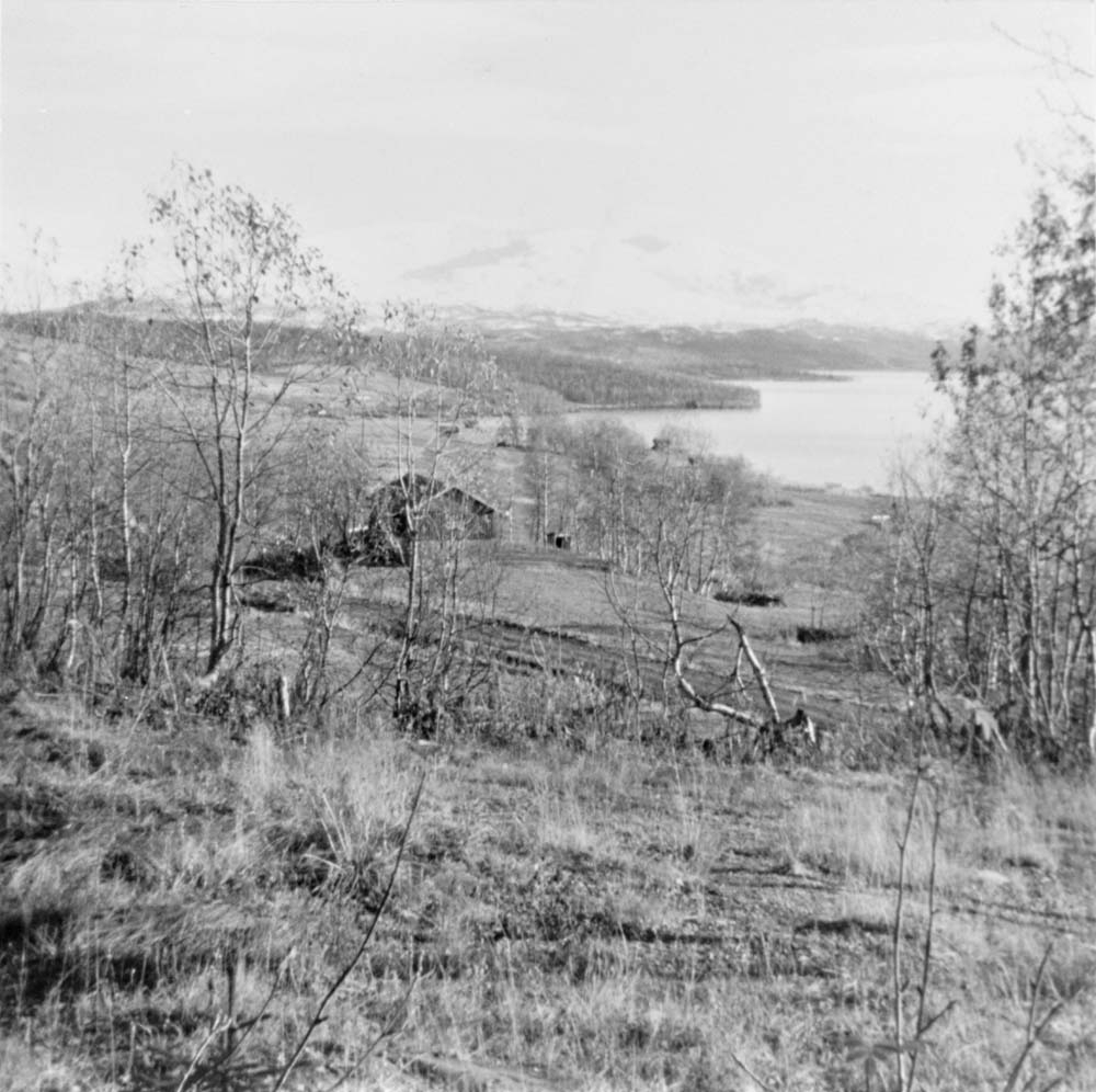 Rosengårdshaugen i Åkervika, Hattfjelldalen. Ungdomshuset midt på bildet.