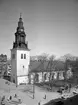 Vy mot Sankt Larskyrkan i Linköping. I historisk tid fungerade den som sockenkyrka för den så kallade landsförsamlingen Sankt Lars, som fram till 1911 utgjorde ett omland men skild från Linköpings stad. Nämnda år inkorporerades landsförsamlingen i staden, vilket fick till följd att Linköping till ytan och befolkning ökade mångfalt.