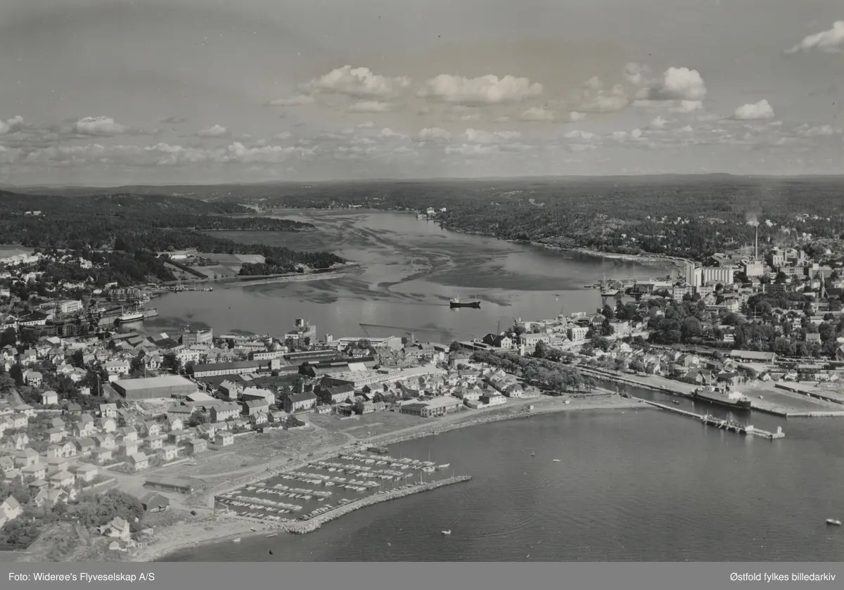 Skråfoto fra Moss i 1961.