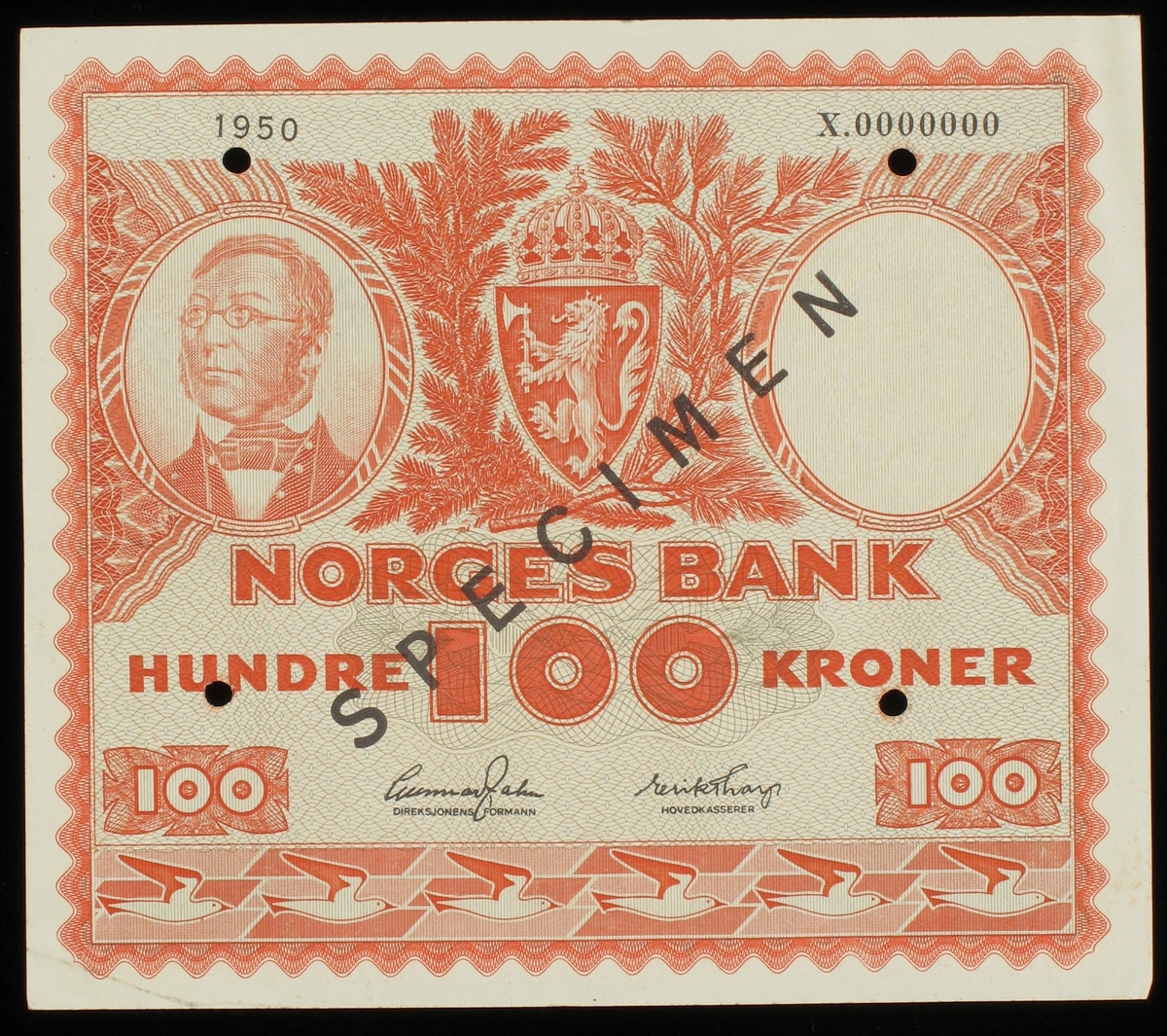Norsk seddel pålydende kr. 100.