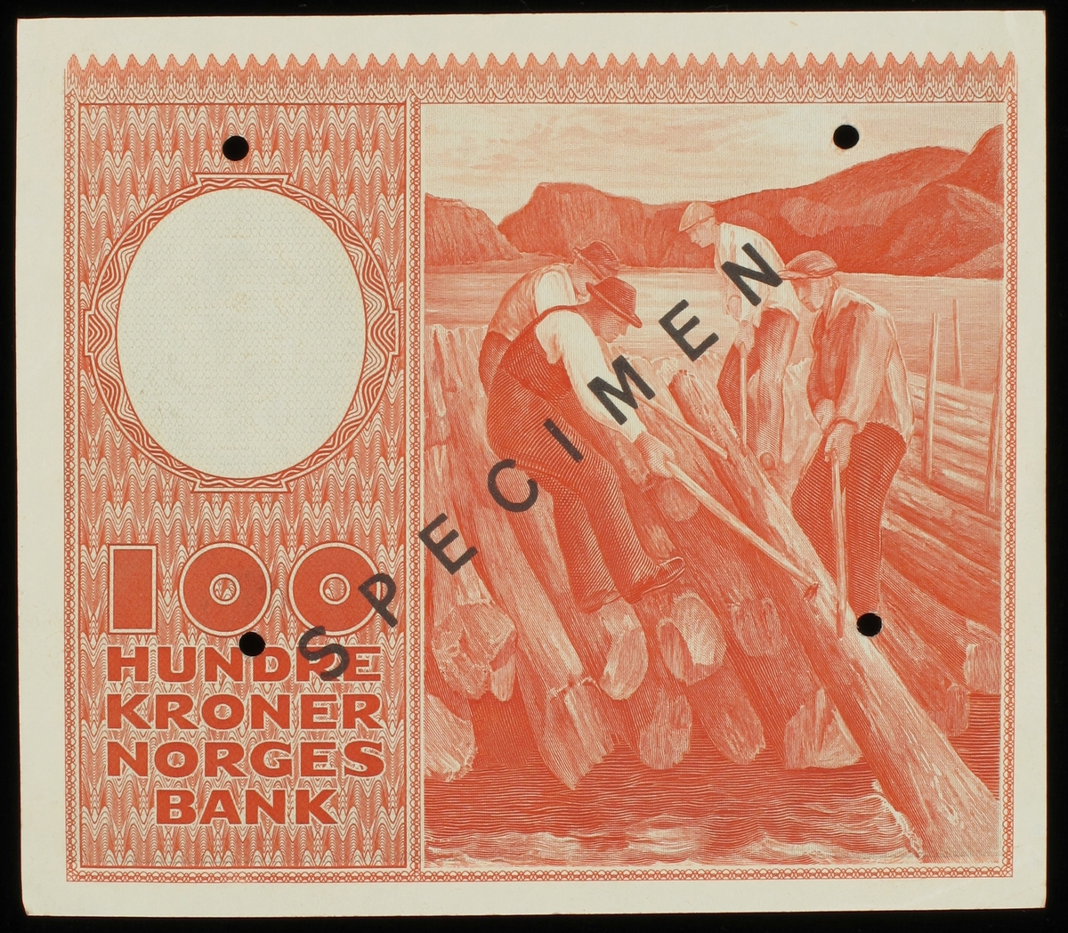 Norsk seddel pålydende kr. 100.