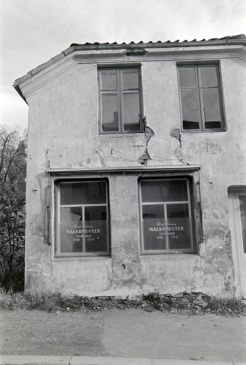 Østregate 2, detalj fasade, Tidligere lokaler til malermester Rolf Søberg.