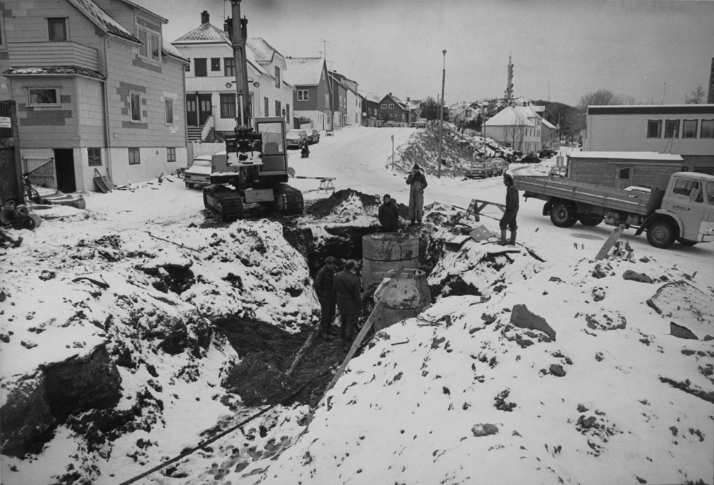 Gravearbeid i Sjøberg og Håreksgate i Sandnessjøen.