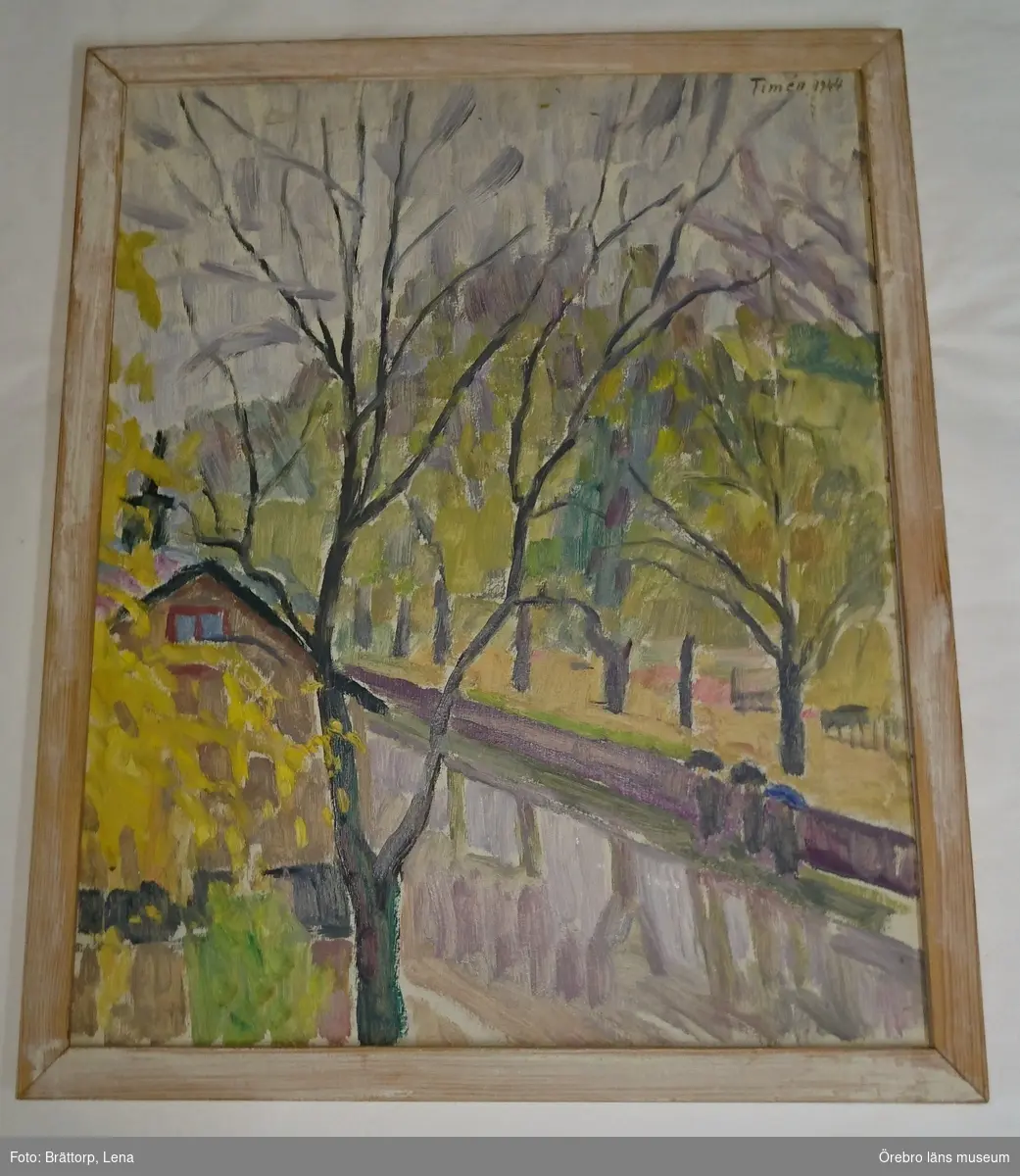Höstregn, Ekska gården, Örebro [OLJEMÅLNING]