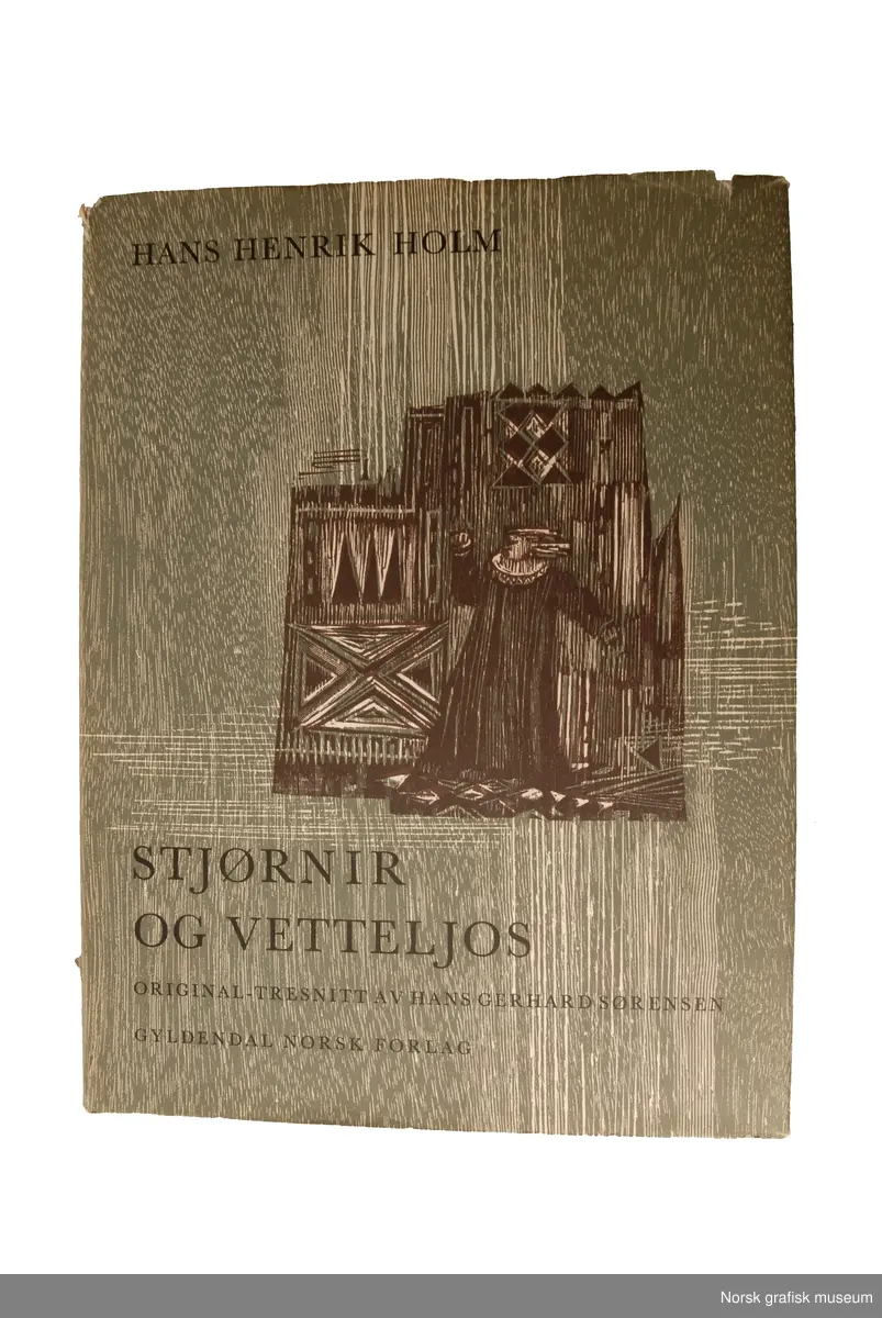 Boken Stjørnir og Vettiljos, av Hans Henrik Holm. Denne utgaven har tresnitt av Hans Gerhard Sørensen.