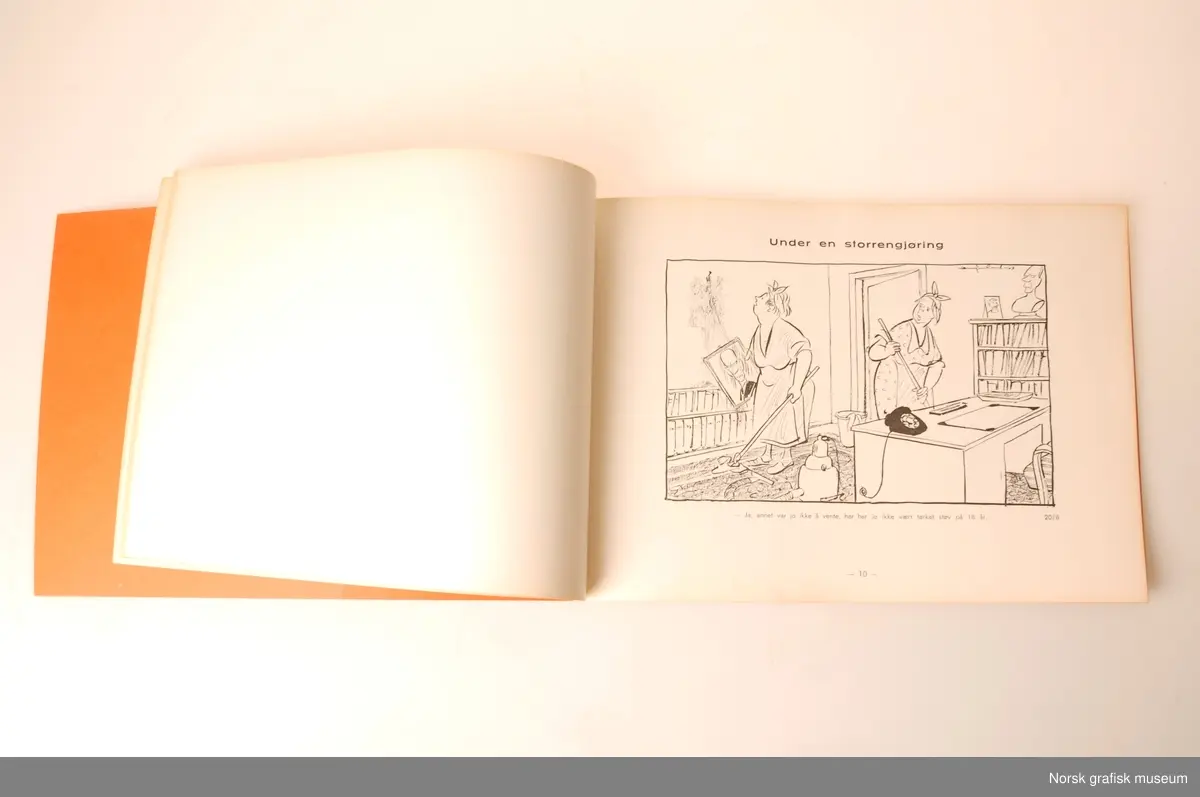 Hefte med karikaturer fra regjeringskrisen i 1963 tegnet av Henry Imsland.