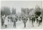 Hed sn, Hed skola.
Elever på skolgården i Hed, 1919.