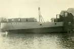 S/S Norrtälje [stavades dock Norrtelje] vid stapellavlöpningen 1920, då fartyget fastnade på bädden.