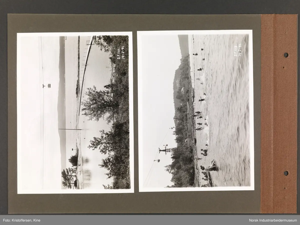 Fotoalbum med 20 sider og 37 innlimte fotografier fra Norsk Hydro på Herøya.