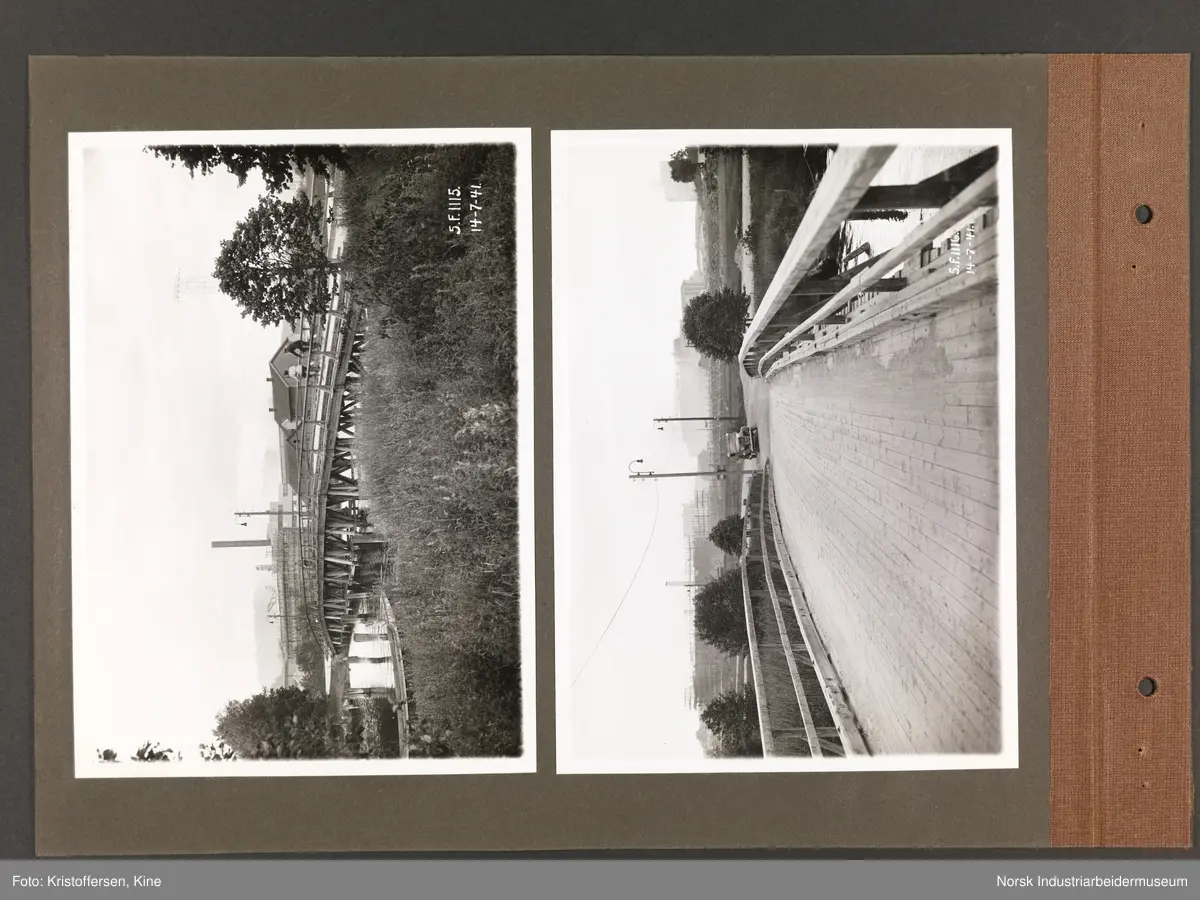 Fotoalbum med 20 sider og 37 innlimte fotografier fra Norsk Hydro på Herøya.