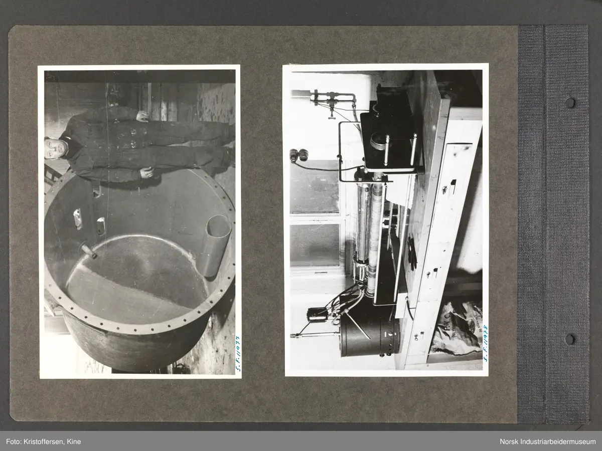 Fotoalbum med 48 sider og 61 innlimte fotografier fra Norsk Hydro på Herøya.