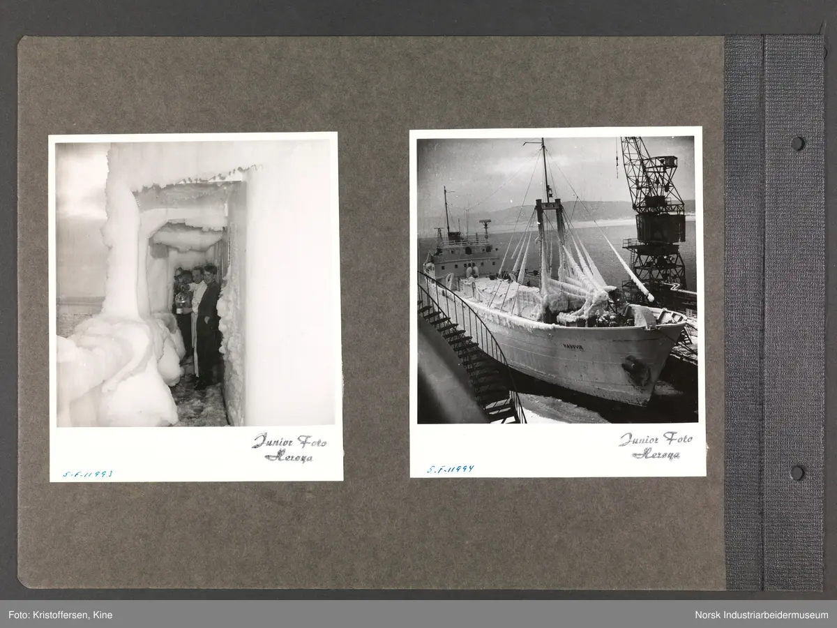 Fotoalbum med 48 sider og 61 innlimte fotografier fra Norsk Hydro på Herøya.