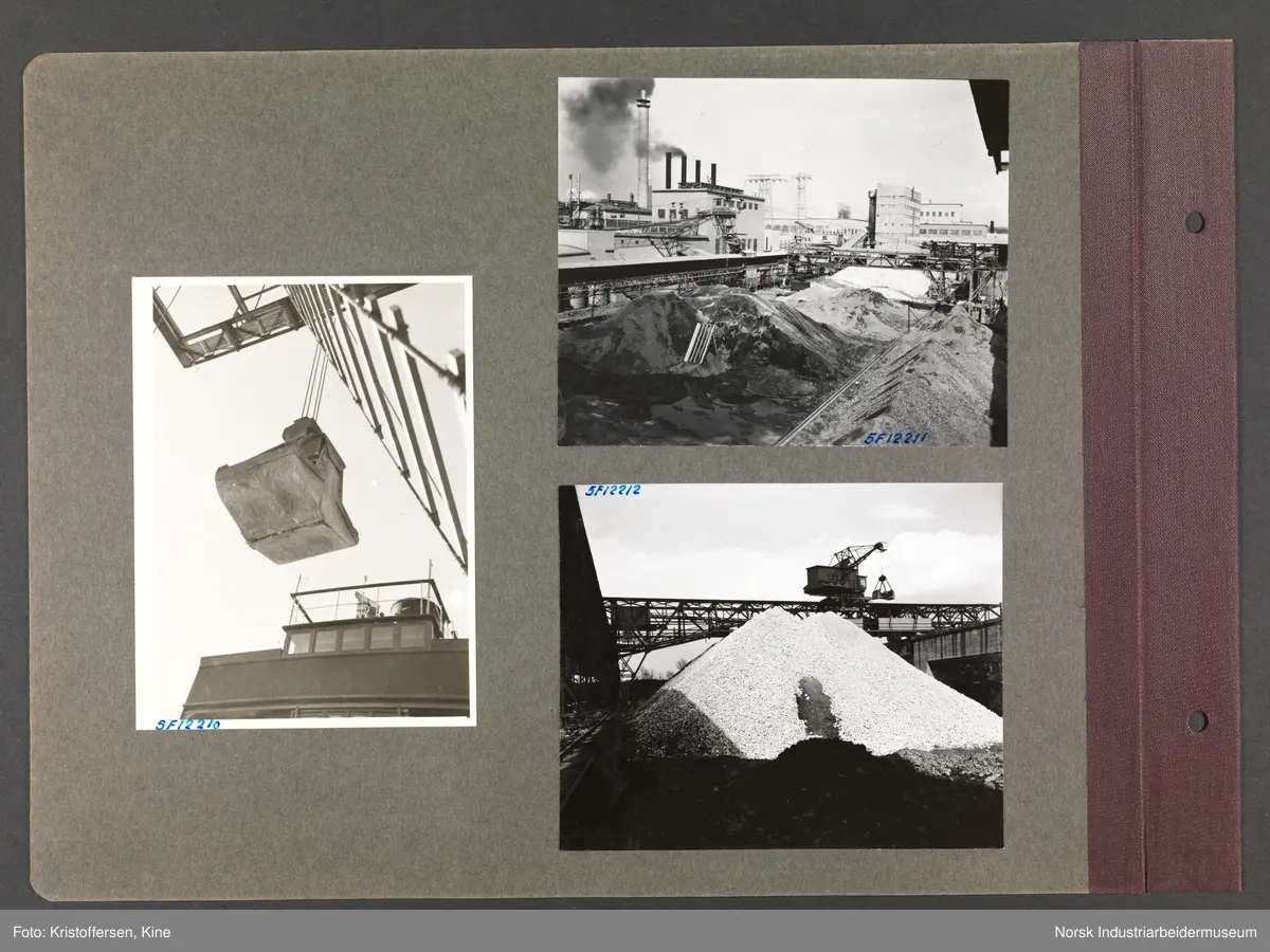 Fotoalbum med 50 sider og 123 innlimte fotografier fra Norsk Hydro på Herøya.