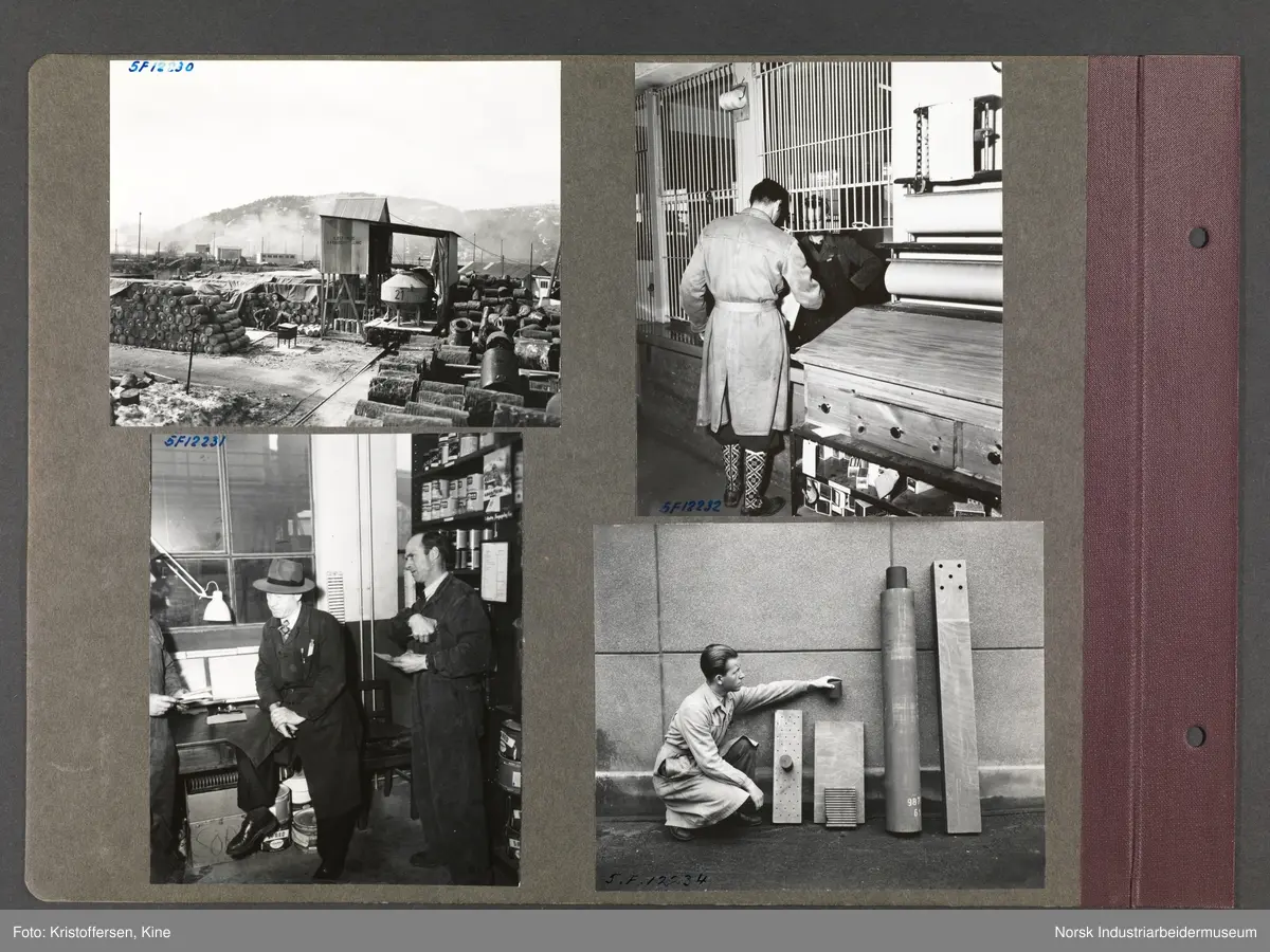 Fotoalbum med 50 sider og 123 innlimte fotografier fra Norsk Hydro på Herøya.