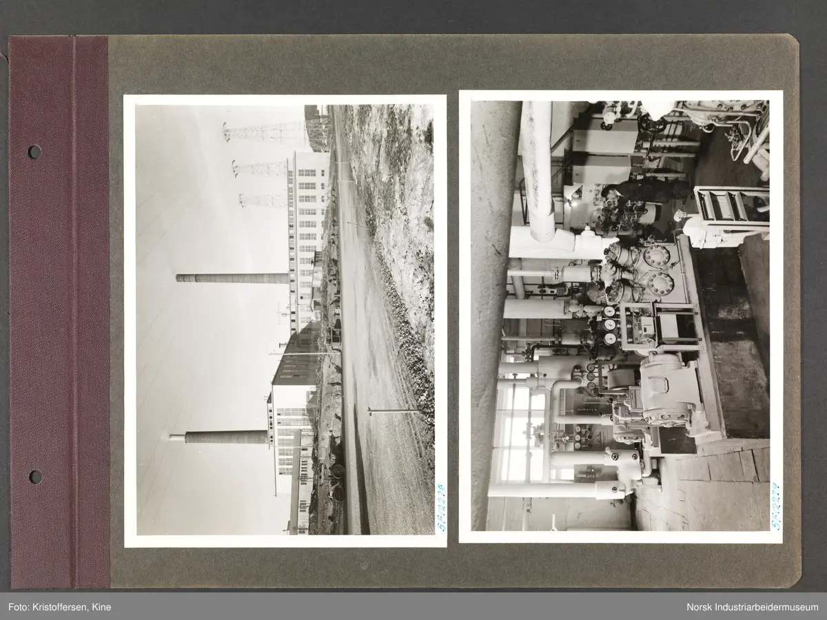 Fotoalbum med 50 sider og 123 innlimte fotografier fra Norsk Hydro på Herøya.