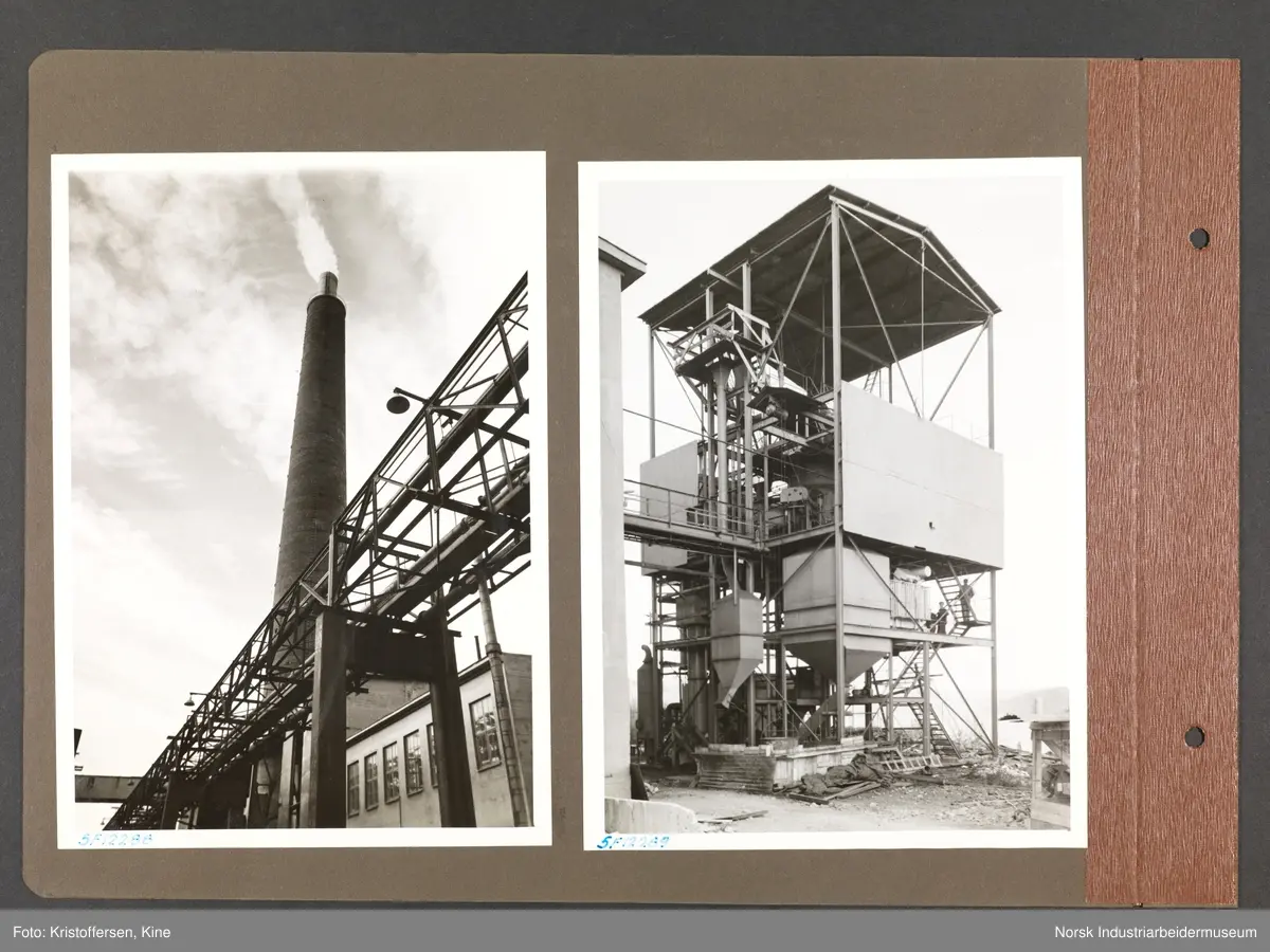 Fotoalbum med 50 sider og 69 innlimte fotografier fra Norsk Hydro på Herøya.