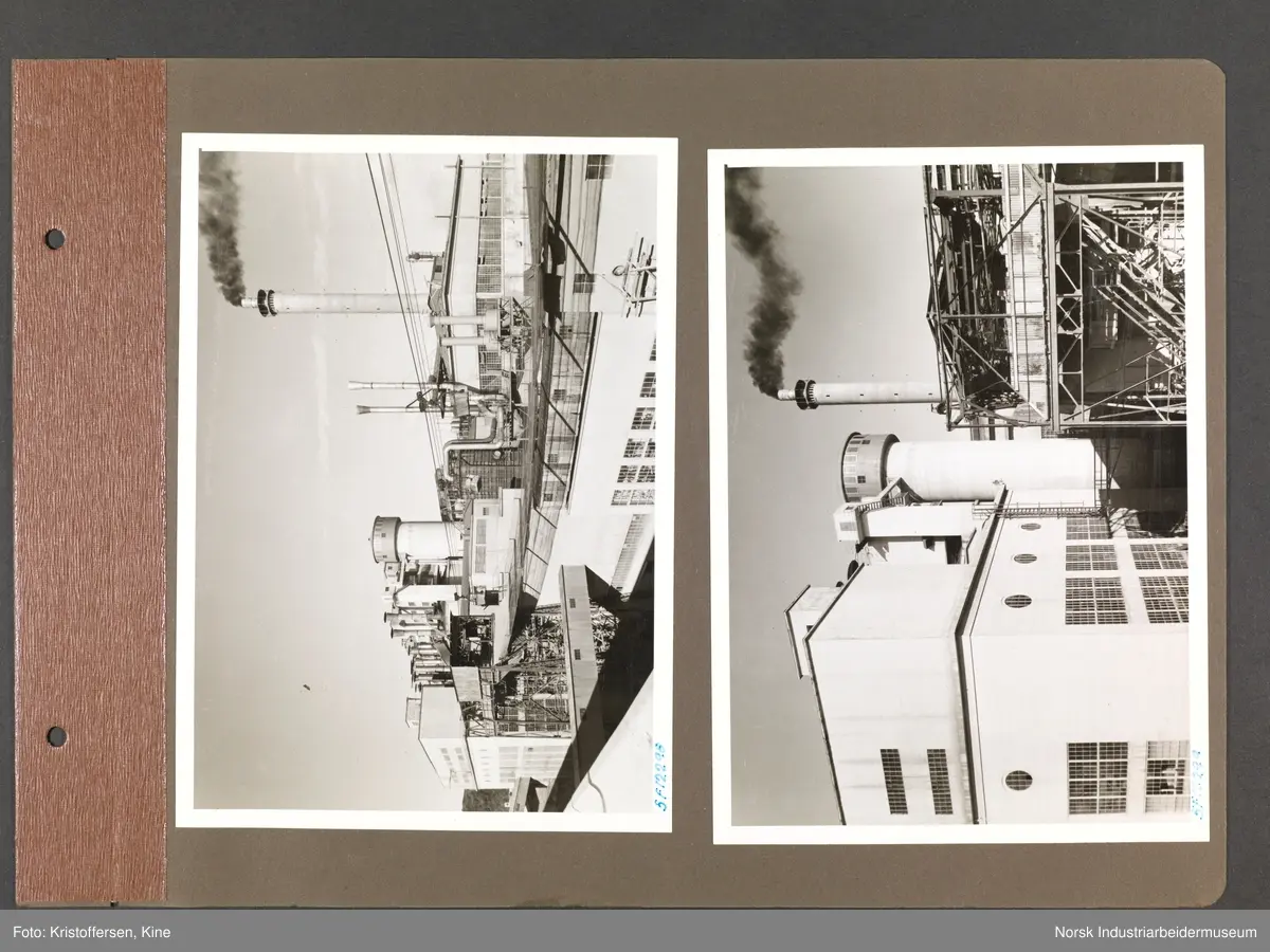 Fotoalbum med 50 sider og 69 innlimte fotografier fra Norsk Hydro på Herøya.