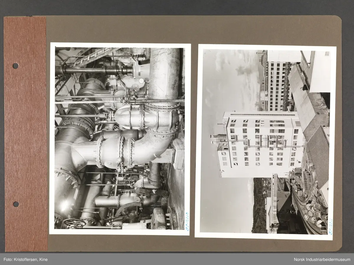 Fotoalbum med 50 sider og 69 innlimte fotografier fra Norsk Hydro på Herøya.