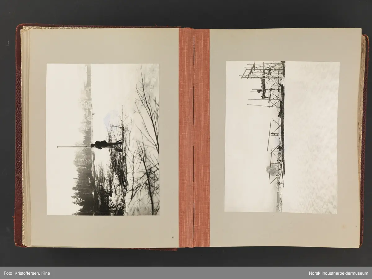 Fotoalbum med 88 sider og 164 innlimte fotografier fra Norsk Hydro på Herøya. Fotografiene viser starten av Eidanger Salpeterfabriker