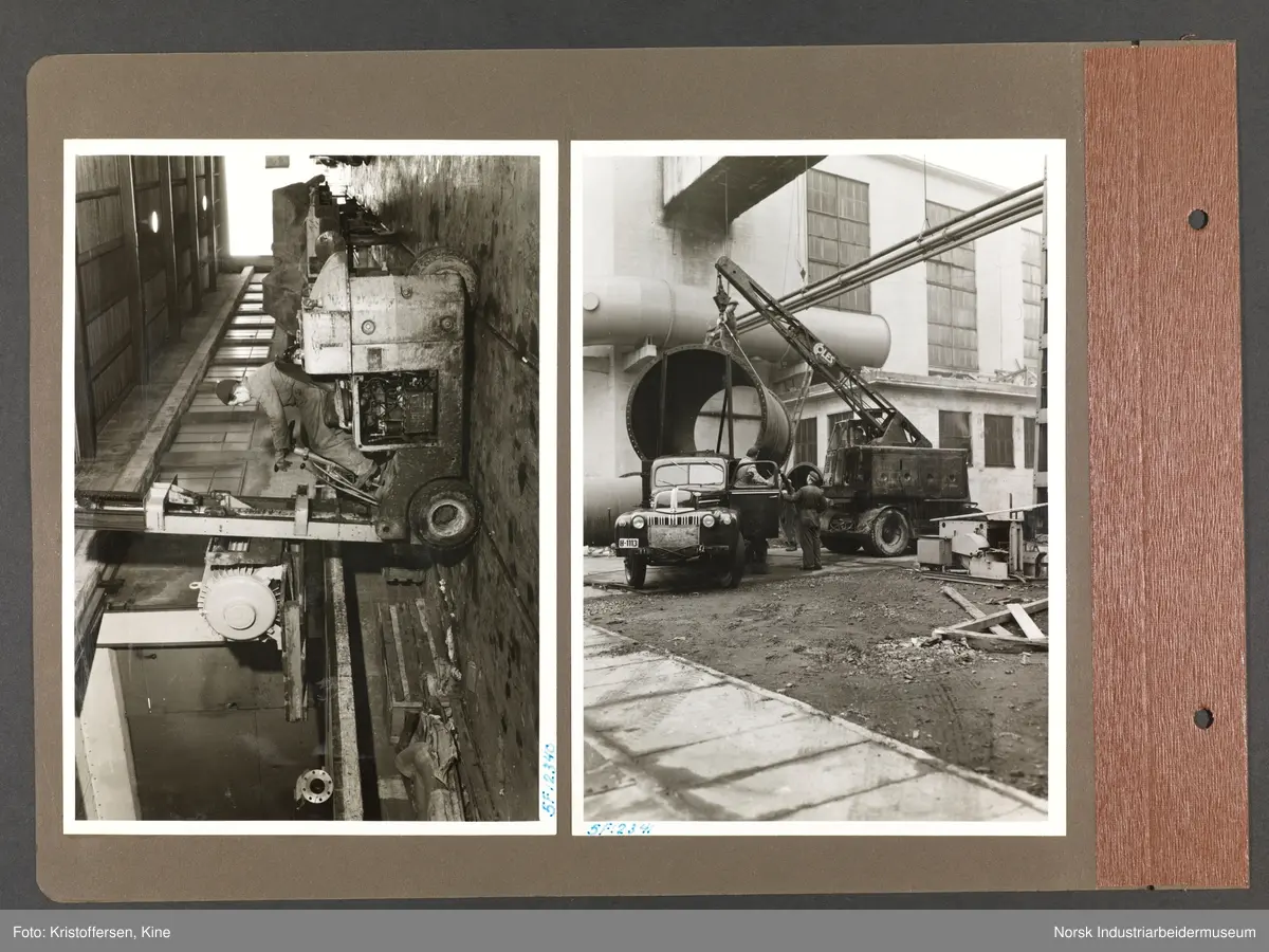 Fotoalbum med 50 sider og 69 innlimte fotografier fra Norsk Hydro på Herøya.