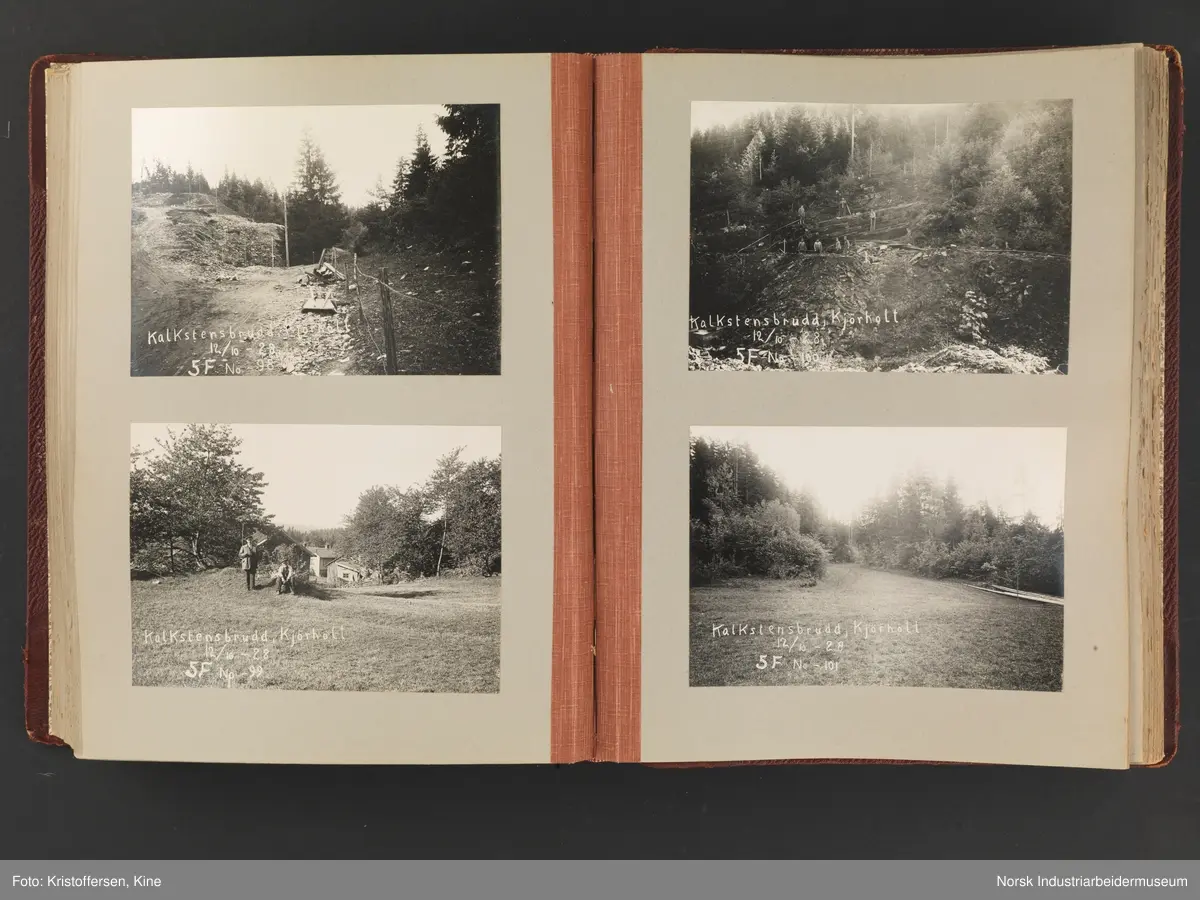 Fotoalbum med 88 sider og 164 innlimte fotografier fra Norsk Hydro på Herøya. Fotografiene viser starten av Eidanger Salpeterfabriker