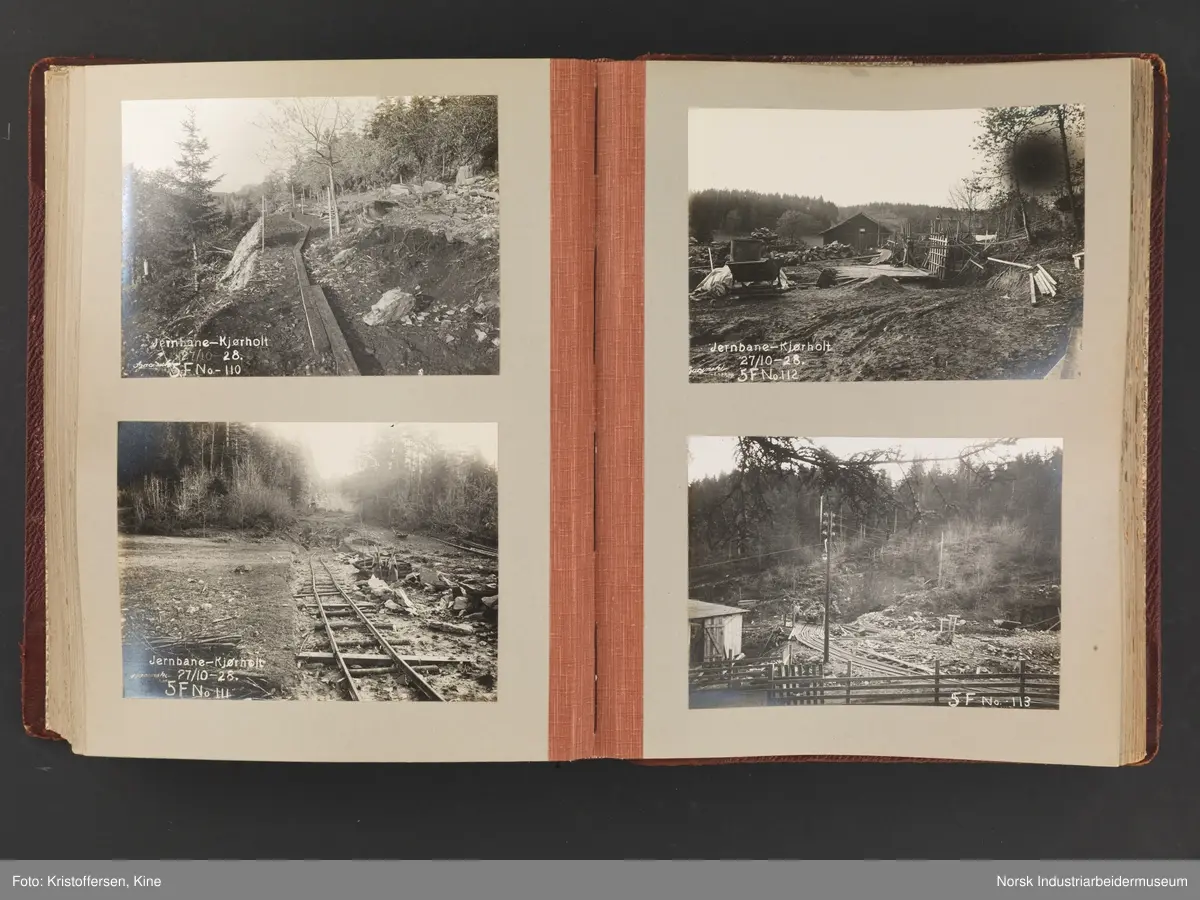 Fotoalbum med 88 sider og 164 innlimte fotografier fra Norsk Hydro på Herøya. Fotografiene viser starten av Eidanger Salpeterfabriker