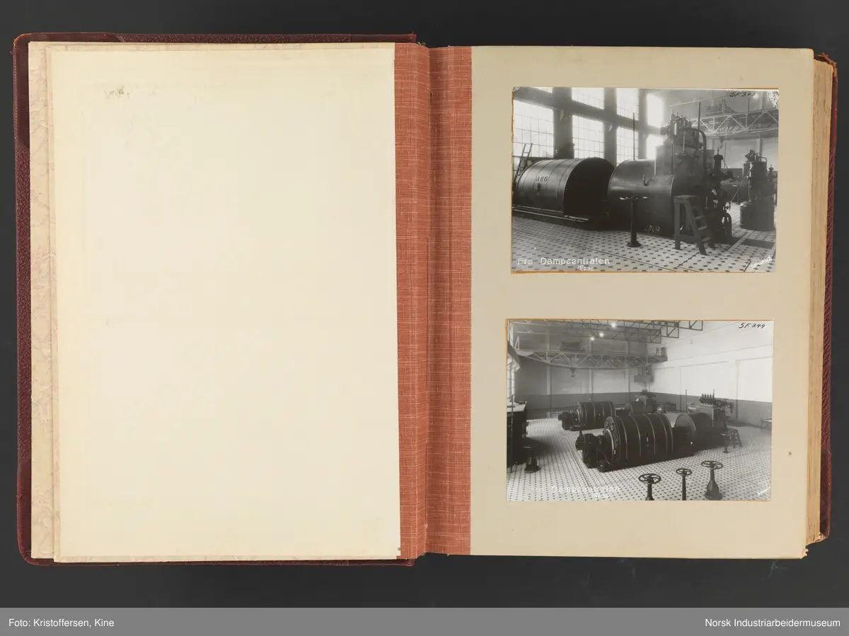 Fotoalbum med 88 sider og 116 innlimte fotografier fra Norsk Hydro på Herøya. Fotografiene viser starten av Eidanger Salpeterfabriker