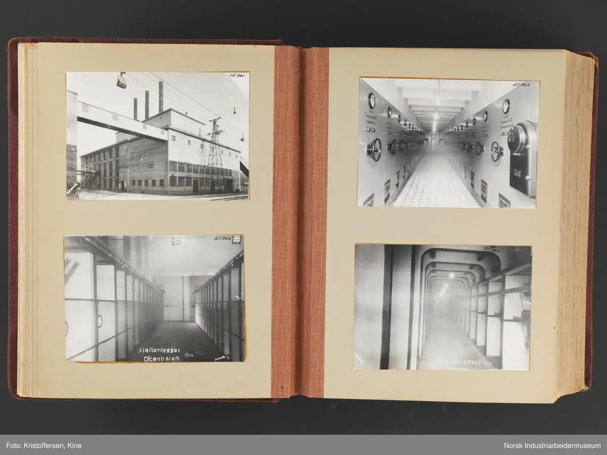 Fotoalbum med 88 sider og 116 innlimte fotografier fra Norsk Hydro på Herøya. Fotografiene viser starten av Eidanger Salpeterfabriker