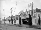 Del av Statens Järnvägars utställning vid södra torget i Nässjö under 1922 års hantverks- och industriutställning. Nässjöutställningen.