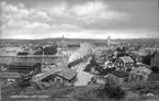 Vy över Strömstad station med omnejd.