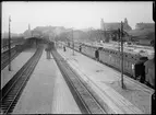 Malmö centralstation. Banhallarna under uppbyggnad.