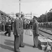 Invigning av elektrifieringen Varberg - Borås - Strömstad. Generaldirektör Erik Upmark hälsas välkommen