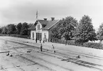 Frövi - Ludvika Järnvägs, FLJ stationshus. Stationshuset slopades 1903-05-01 då FLJ, Stockholm - Västerås Bergslagens Järnvägar, SWB samt Bergslagernas Järnvägar, BJ, kom överens om att gemensamt använda BJ stationshus.