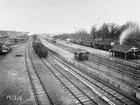 Stationen öppnades 1879. Stationshuset var då ett tvåvånings trähus med bostadslägenhet i övervåningen. 1917 byggdes ett nytt stationshus. Bangården har byggts om flera gånger. Elektriskt ställverk 1938.