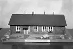 Modell av rallarbarack för 12 man; Järnvägsmuseet.