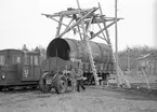 Transport av cementugn Kalmar - Degerhamn. Fotograferat av Stationsskrivare Nelson, Kalmar Central