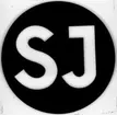 SJ-emblem av olika storlekar med texten SJ.