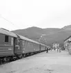 Reportagefoto, SNCL 1956. Dollartåget.
(Motiv fr Narvik, Rombackfjord)