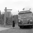 Nordkapsturen. Polcirkeln, vägen Rovaniemi - Ivalo.
Turisttur SJ Nordkalotten  AC 649