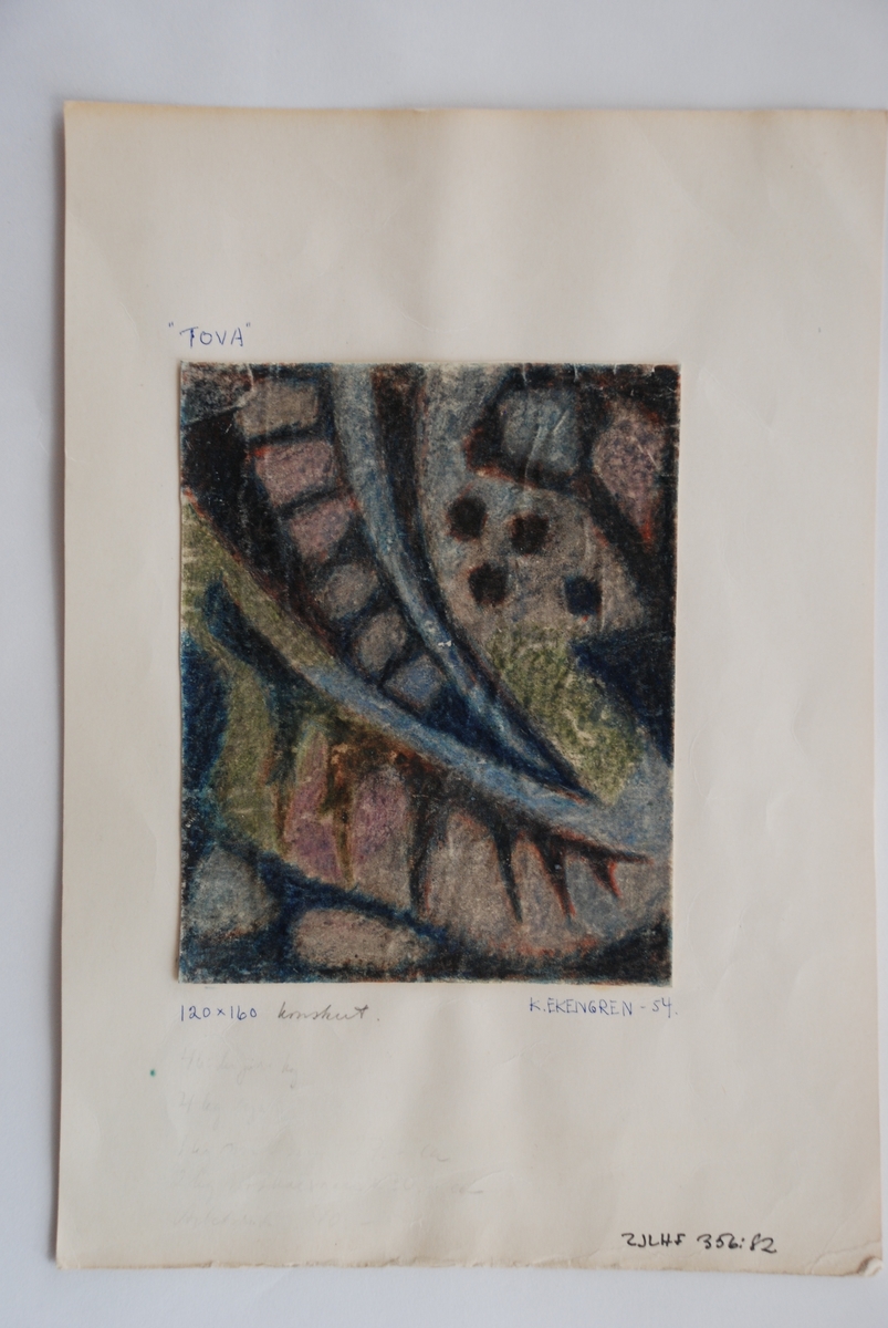 Vävskiss från 1940 - 1950-talet.
