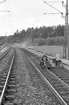 Spårrevision. Räls och slipersbyte (betongslipers). Linjen Rotebro, R - Zlpv. Rälsspikutdragare