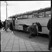 Buss vid Centralstationen. Klarabergsviadukten, norra änden av Stockholm Central.