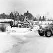 Trähus-transport. Byggplats Solna - Vallentuna