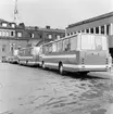 SJ, Statens Järnvägars bussterminal, Klarabergsviadukten. Klara kyrka i bakgrunden