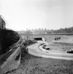 Statens Järnvägar, SJ Centralstation  bangårdsombyggnad.
Vägport under Tomteboda nedre. Järnvägsspår mot Stockholm Norra (Norrtull) och värtahamnen i bildens vänstra hörn.