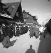 Bodens centralstation. Invigning av el-driften Långsele-Boden. Norrbottens regementes parad för kronprins Gustaf Adolf.