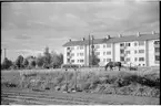 Skylt vid bangården på Hedemora station.