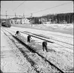 Snöskottning på Långsele bangård.