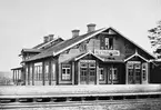 Byggnad för restaurang vid Hallsberg station.
